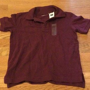NWT gap kids maroon button short sleeve polo